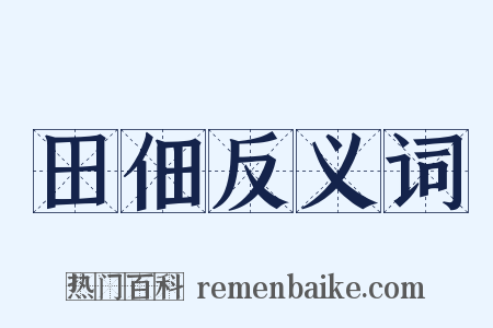 田佃反义词是什么意思的图片